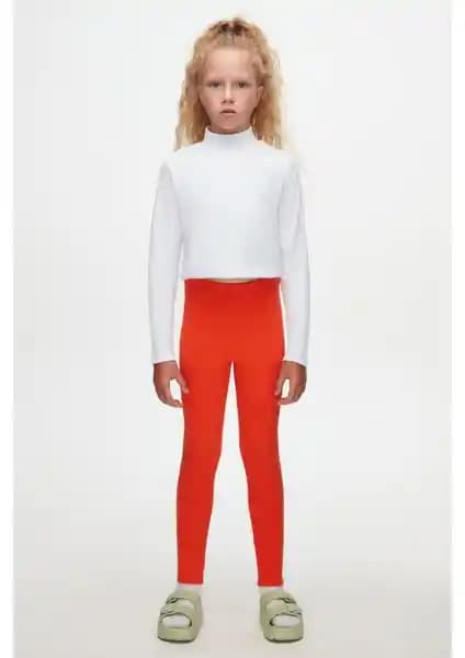 Lovetti Turuncu Basic Kız Çocuk Kışlık Tayt: Yumuşak ve Dayanıklı, Günlük ve Dış Mekan Kullanımı İçin Uygun