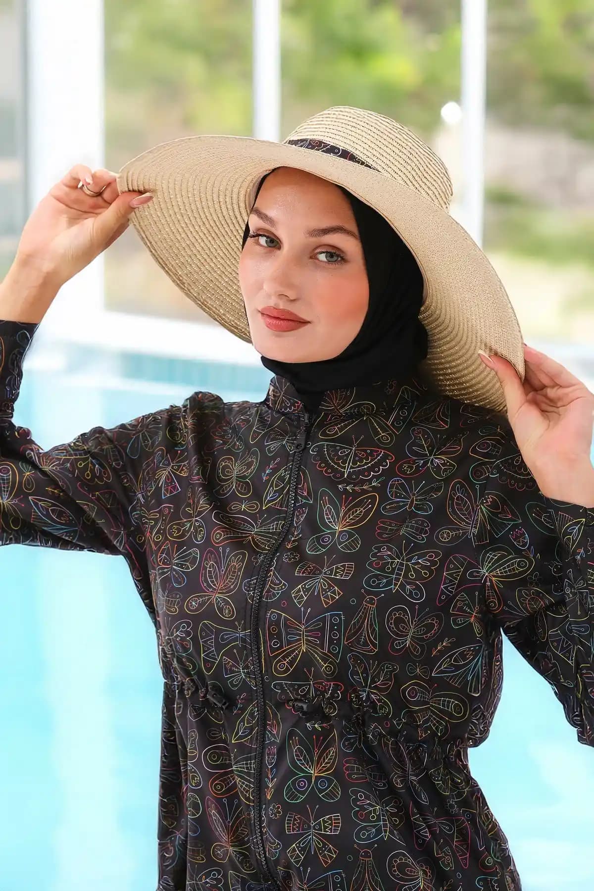 MAG FASHION 3 Parça Boydan Fermuarlı Tesettür Mayo Modern ve Fonksiyonel Tasarım
