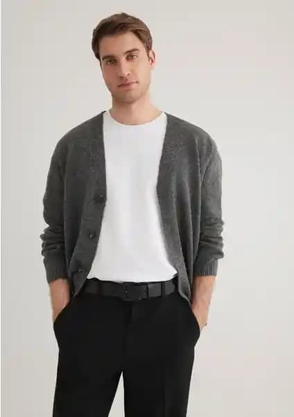 Mavi Siyah Deri Erkek Kemer 090570-20933 Şıklık ve Dayanıklılık Sunar