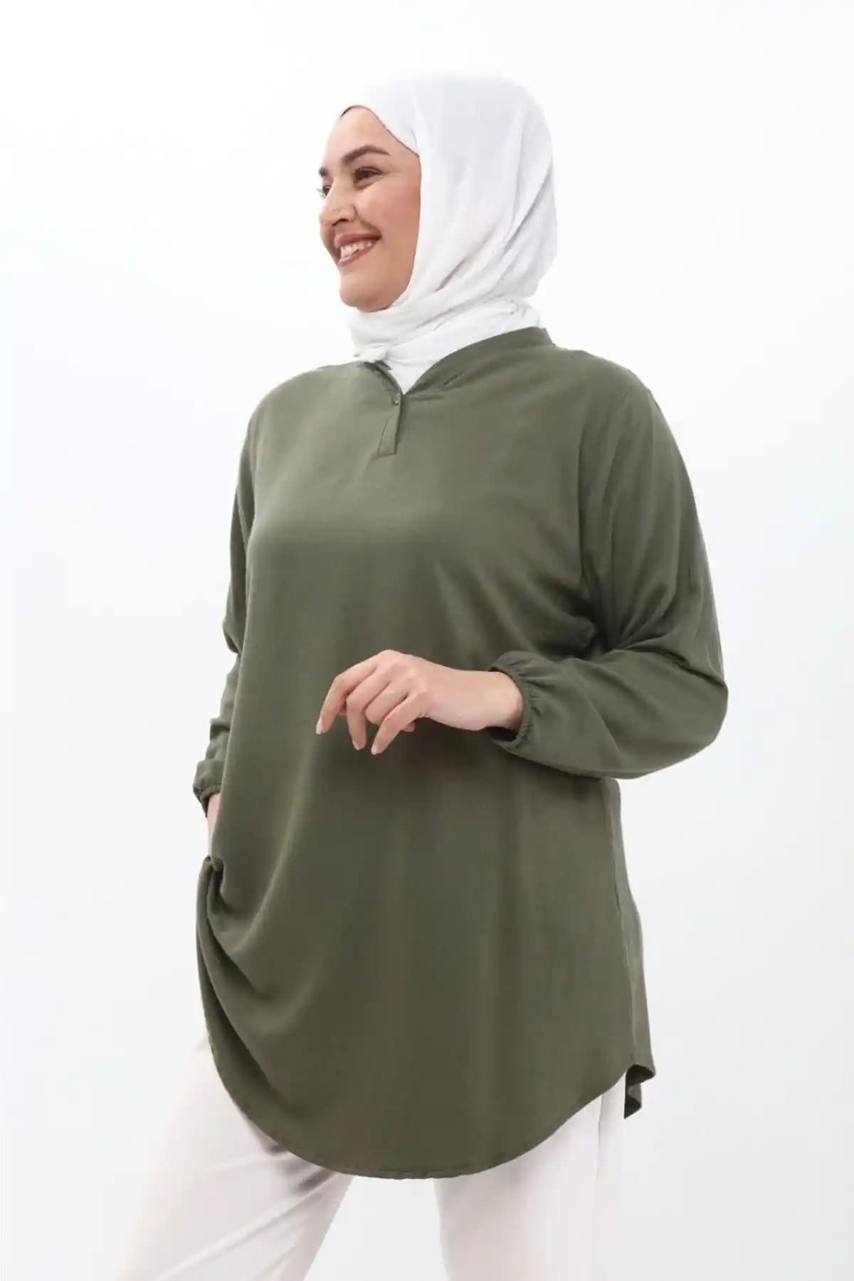 MIZMIZ Dokuma Yün Viskon Pamuk Kumaş Tunik Günlük Şıklık ve Konfor Sunar