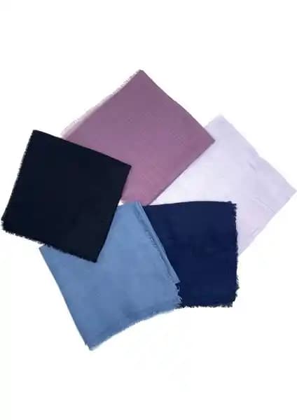 Naz İpek Flamlı 5'li Paket Pamuklu Yazma Eşarp Şık ve Rahat Kullanım İçin Uygun
