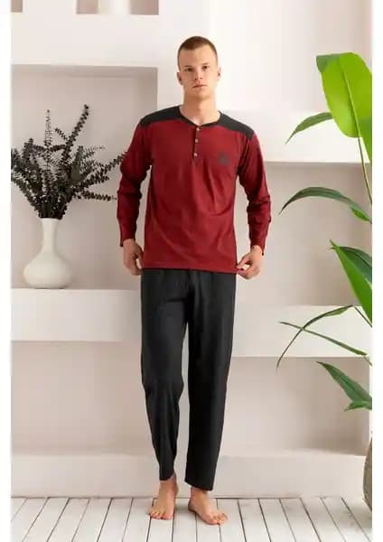 Nisanca Pamuklu Uzun Kollu Erkek Pijama Takımı Konfor ve Şıklık Sunan Kaliteli Tasarım