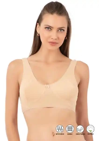 Özkan Underwear 0564 Kadın Pamuklu Ribana Yarım Atlet Sütyen: Rahat ve Şık Günlük İç Giyim