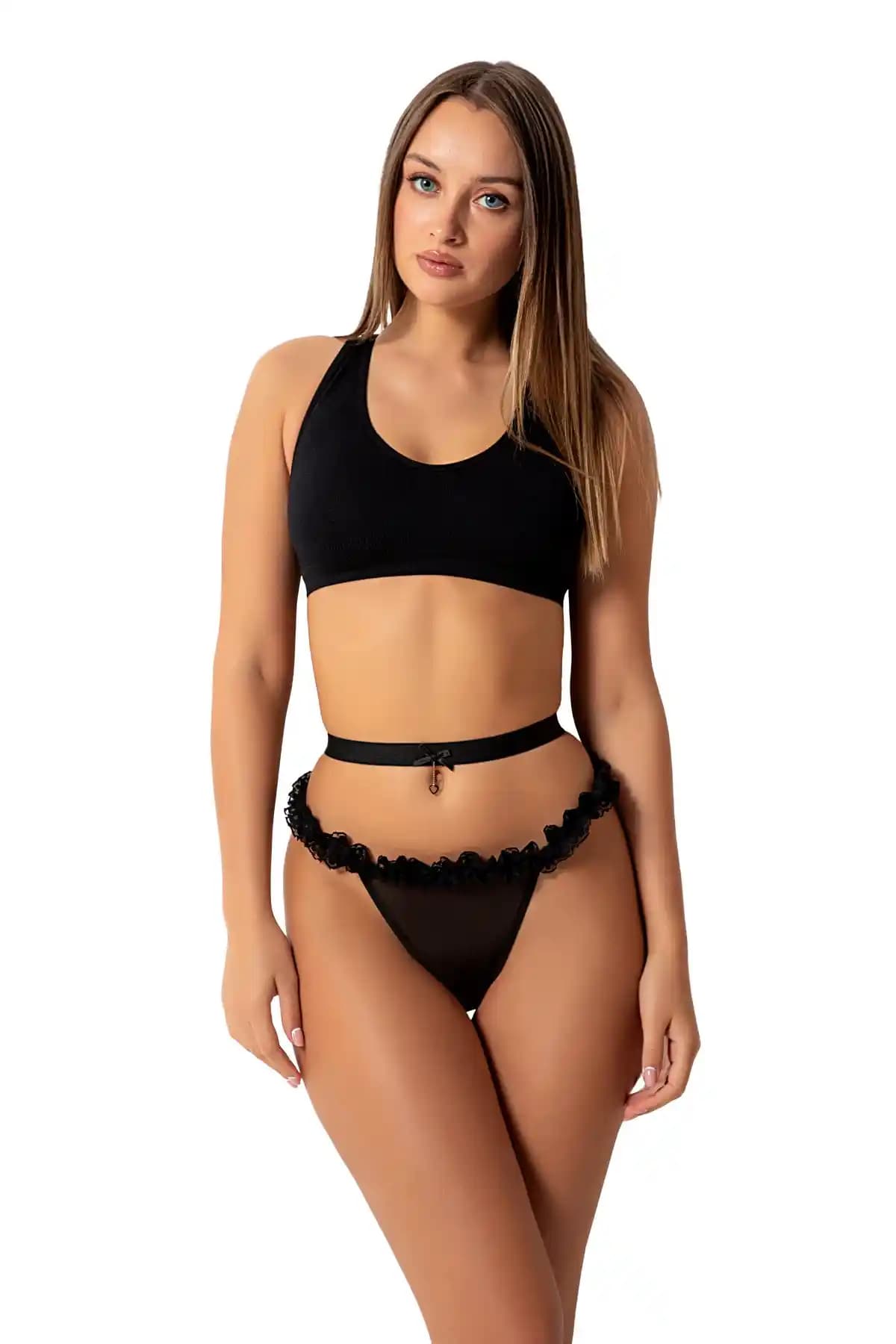 Özlem & Donex Kadın Dantelli Yüksek Bel String Külot 0025 Şıklık ve Konforun Birleşimi