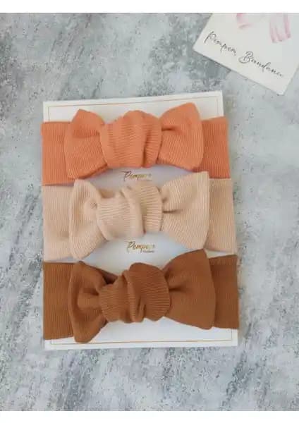 Pempem Kız Bebek Ribana Bandana 3’lü Set Şıklık ve Konfor Sunan Bebek Aksesuarı