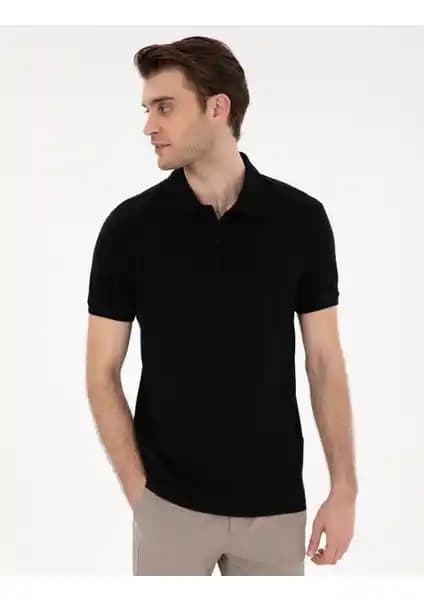 Pierre Cardin Erkek Siyah Slim Fit Polo Yaka Tişört Yüksek Kalite ve Konfor Sunar