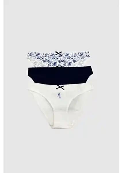 Pierre Cardin Kadın İç Giyim Koleksiyonu 3'lü Pamuklu Brief Külotlar Günlük Konfor İçin