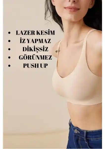TECHNO 8Q Dikişsiz Balensiz Push-Up Sütyen İnce ve Rahat Tasarımıyla Günlük Kullanım İçin