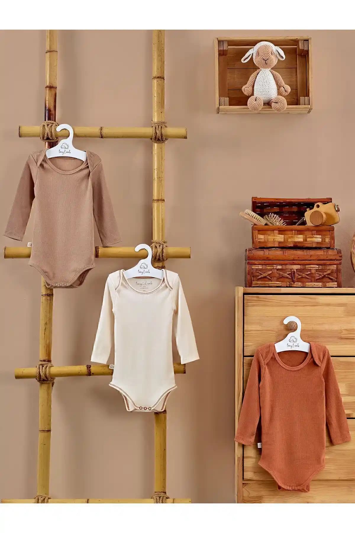 TinyLamb Flavor 3 Parça Unisex Bebek Bodysuit Takımı Sağlıklı ve Konforlu Bebek Giyim Seti