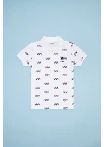 U.S. Polo Assn. Erkek Çocuk Beyaz Polo Yaka Tişörtü Günlük ve Spor Kullanım İçin