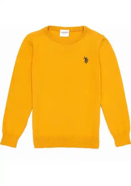 U.S. Polo Assn. Erkek Çocuk Hardal Triko Kazak: Günlük Şıklık ve Konforun Buluşması