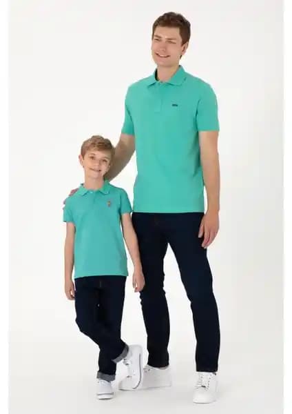U.S. Polo Assn. Erkek Çocuk Mint Basic Polo Yaka Tişörtü Günlük Kullanım İçin Uygun