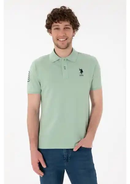 U.S. Polo Assn. Erkek Slim Fit Polo Yaka Su Yeşili Tişört Modern ve Çok Yönlü Kullanım İçin