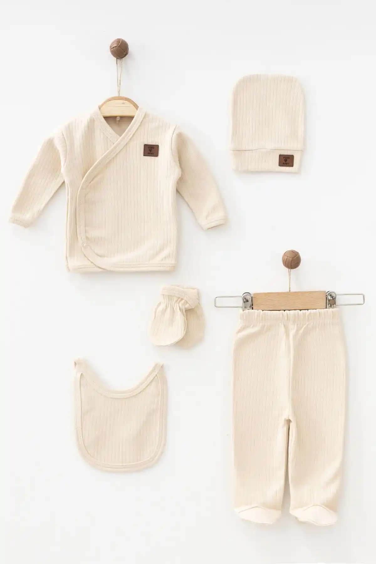 Yukobaby Bebek Raporlu 5'li Set: %100 Pamuklu Yenidoğan Hastane Çıkış Paketi