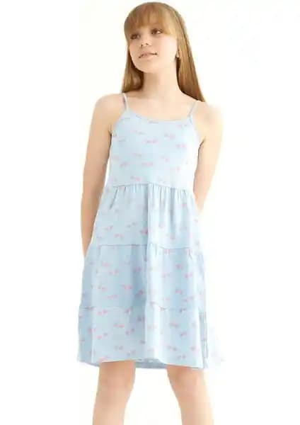 Zepkids Kiraz Desenli Bebek Mavi Askılı Kız Çocuk Elbisesi Detaylı İnceleme ve Özellikleri