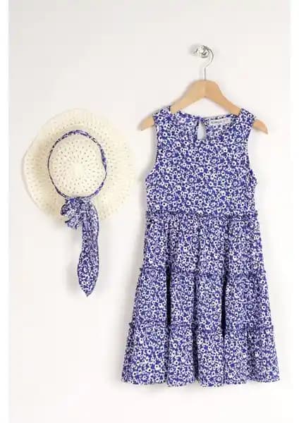 Zepkids Kız Çocuk Renkli Çiçek Desenli Şapka Aksesuarlı Elbise ve Özellikleri