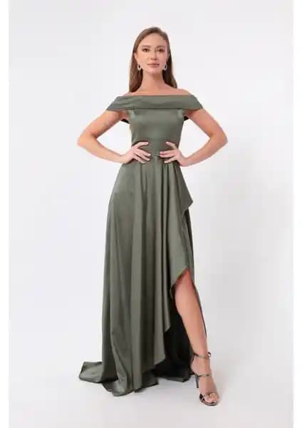 Lafaba Kadın Abiyeleri: Haki ve Mürdüm Renklerde Şık ve Zarif Tasarımlar