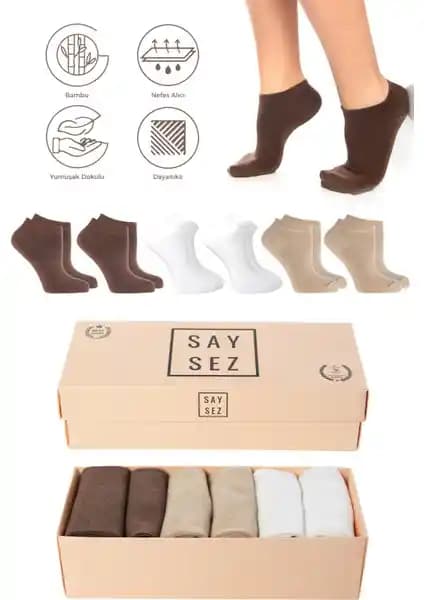 Saysez Bambu Kadın Patik ve Lastiksiz Beyaz Soket Çorap Karşılaştırması