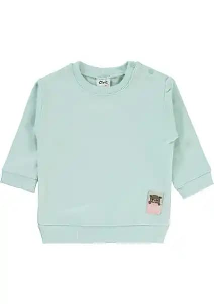 Civil Bebek Kız Sweatshirt 6-18 Ay Mint Renk Şık ve Rahat Çocuk Giyim Ürünü