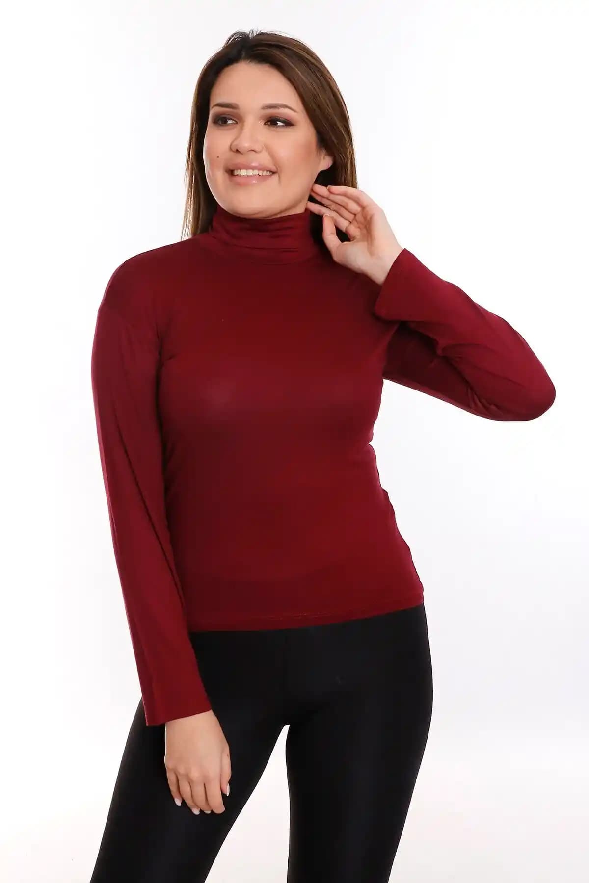 DISENTIS MODEST Büyük Beden Balıkçı Yaka Viskon Body Şıklık ve Konfor Sunar