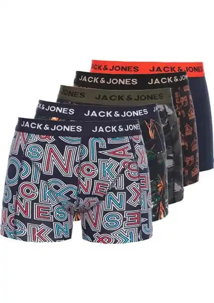 Jack & Jones Karışık 5'li Boxer Paketi - Erkekler İçin Konfor ve Stil Sunan İç Giyim Seçeneği