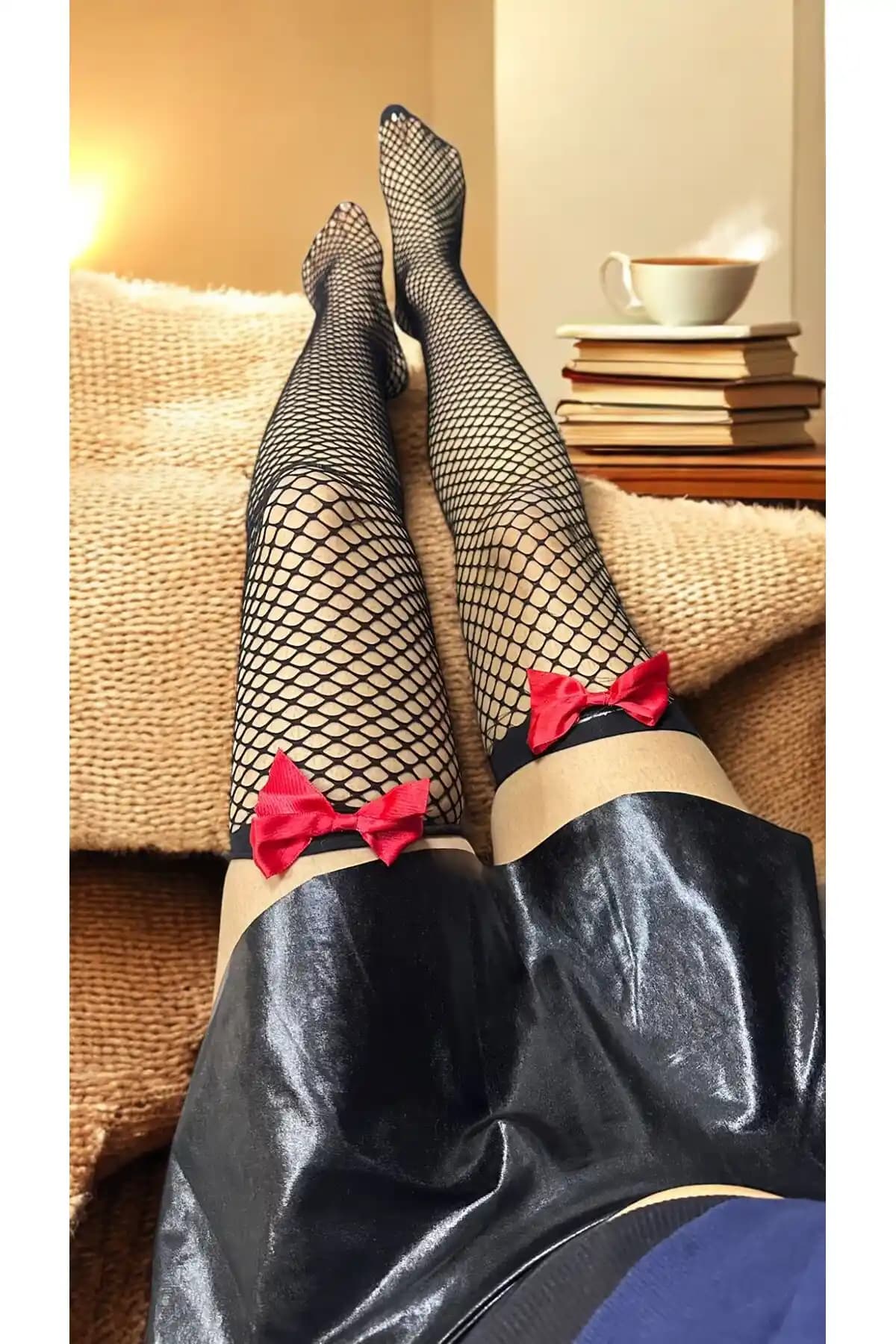 Kadın Seksi Fantezi Fileli Fiyonklu Jartiyer Çorabı İncelemesi ve Moda Uyumu