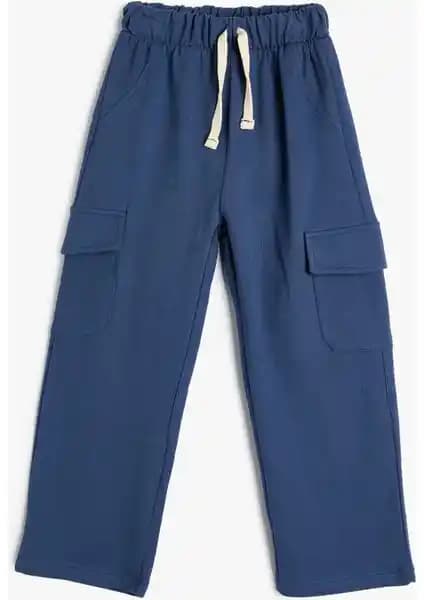 Koton Erkek Çocuklar İçin Beli Bağlamalı ve Cepli Pamuklu Eşofman Altı
