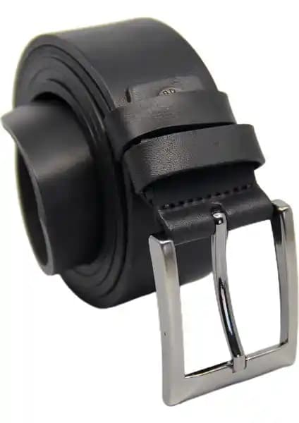 Paul Brand Erkek Hakiki Deri Siyah Klasik Kemer Günlük ve Resmi Kullanım İçin