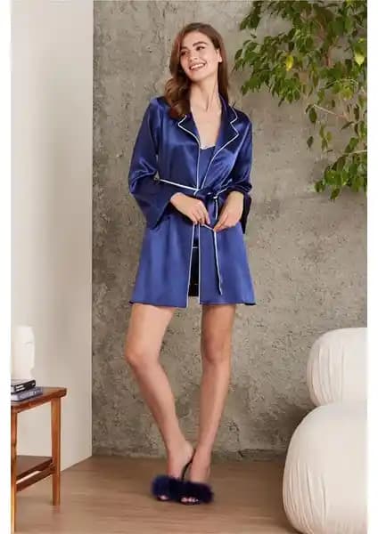 Pierre Cardin 7200 Kadın 4'lü Çeyiz Seti Lacivert Modern ve Şık Tasarım