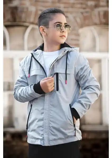 Pina Kids Erkek Çocuk Kapüşonlu Mevsimlik Astarlı Mont Günlük Kullanım İçin