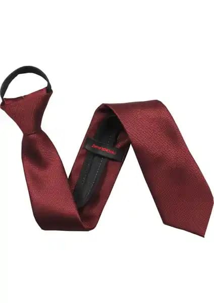 Prokravat Kuşgözü Desenli Fermuarlı Erkek Kravatı Şık ve Pratik Kullanım İçin Uygun