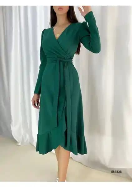 Twomeey Krep Kumaş Midi Boy Kuşaklı Uzun Kol Elbise İncelemesi ve Stil Önerileri