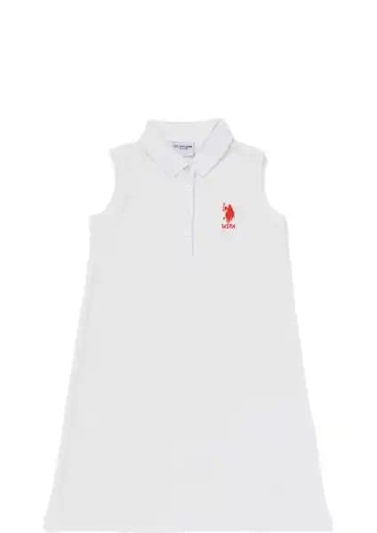 U.S. Polo Assn. Kız Çocuk Beyaz Örme Elbise: Rahat ve Şık Günlük Giyim Seçeneği