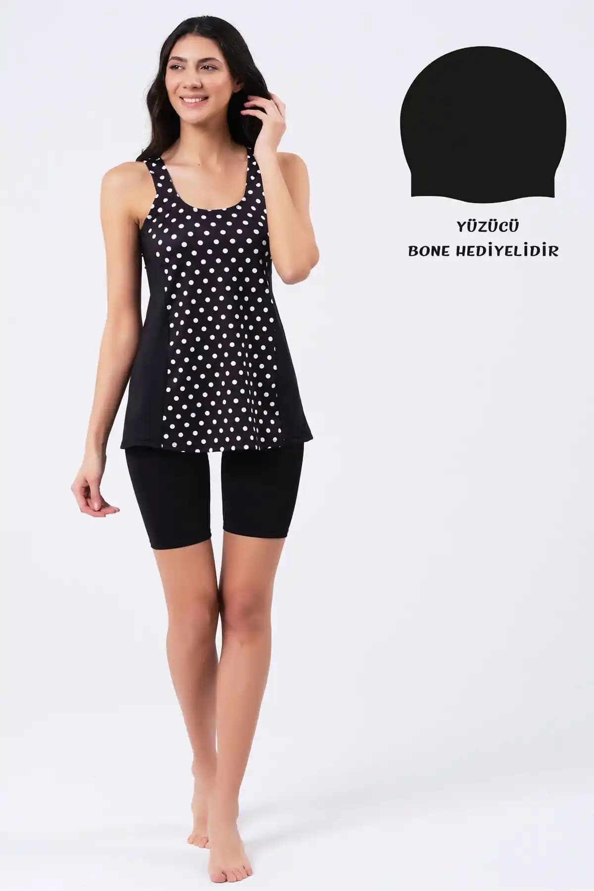 Vawensea Kadın Likralı Puantiye Desenli Tankini Mayo Şık ve Rahat Kullanım İçin Uygun