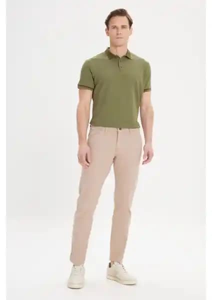 Altınyılz Classics Erkek Bej Slim Fit Dar Kesim Kanvas Pantolon Günlük Şıklık İçin Uygun