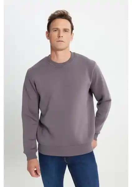 Altınyılz Classics Erkek Koyu Gri Polar Sweatshirt Şıklık ve Konfor Sunar