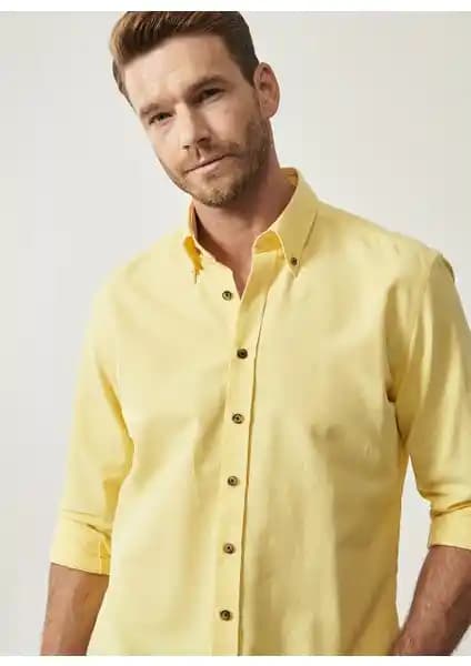 Altınyılz Classics Erkek Sarı Düğmeli Yaka Slim Fit Oxford Gömlek Detayları ve Kullanım İpuçları