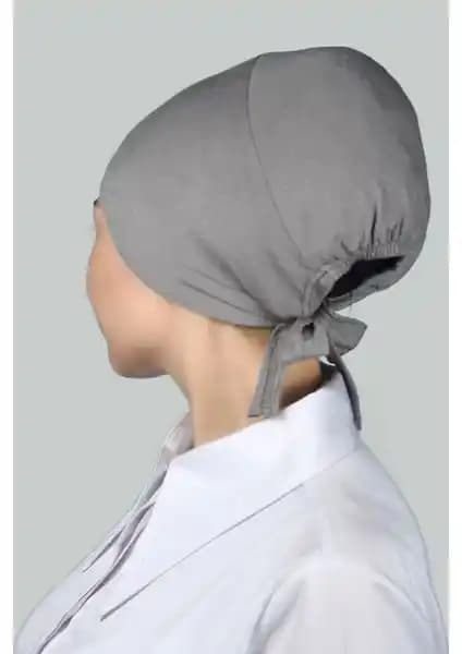 Altobeh Kadın Dikişsiz Bağcıklı Kaymayan Tesettür Penye Bone Gri - Rahat ve Şık Tasarım