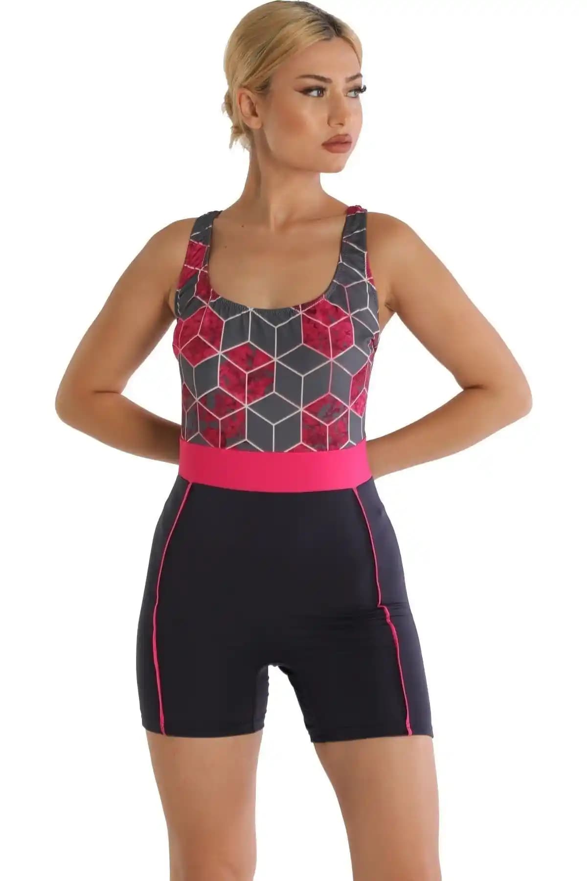 Argisa Desenli Şortlu Yüzücü Mayo 6526 Büyük Beden ve Şık Tasarımıyla Plaj ve Havuz Keyfi