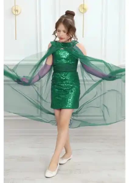 Asortik Kids Kız Çocuk Pul Payet Dikim Astarlı Pelerinli Abiye Elbise Özellikleri ve Kullanım Alanları