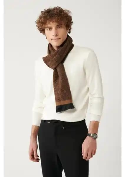 AVVA Erkek Beyaz Bisiklet Yaka Tüylenmeyen Triko Kazak Günlük ve Şık Kullanım İçin