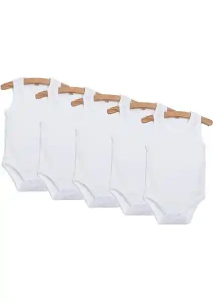 Bebekler İçin Konfor ve Şıklık Sunan For My Baby 5'li Atlet Body Beyaz Unisex