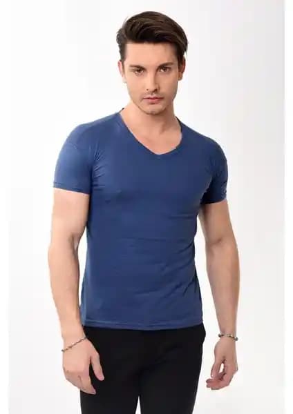 Belifanti Collection V Yaka Basic Slim Fit Erkek Tişörtleri Yüksek Kalite ve Şık Tasarım