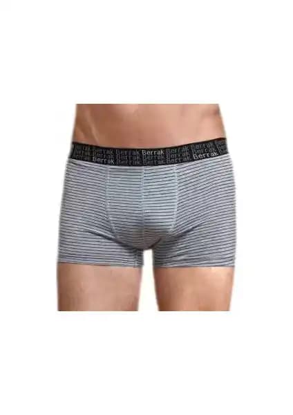 Berrak 4475 Erkek Likrali Pamuk Boxer Gri Melanj - Rahat ve Şık Günlük İç Giyim Seçeneği