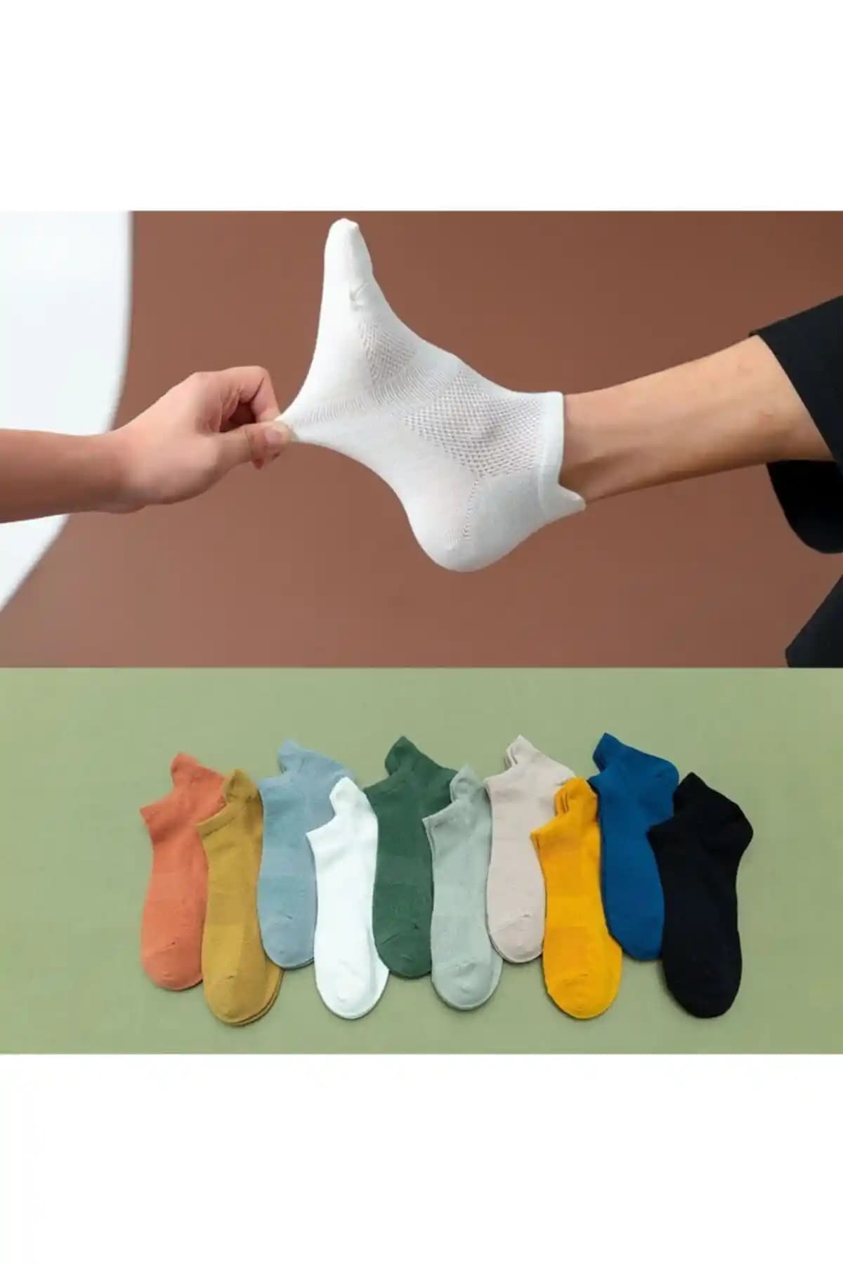 BGK Unisex Renkli Spor Patik 10 Çift Günlük Kullanım İçin Konfor ve Şıklık Sunar