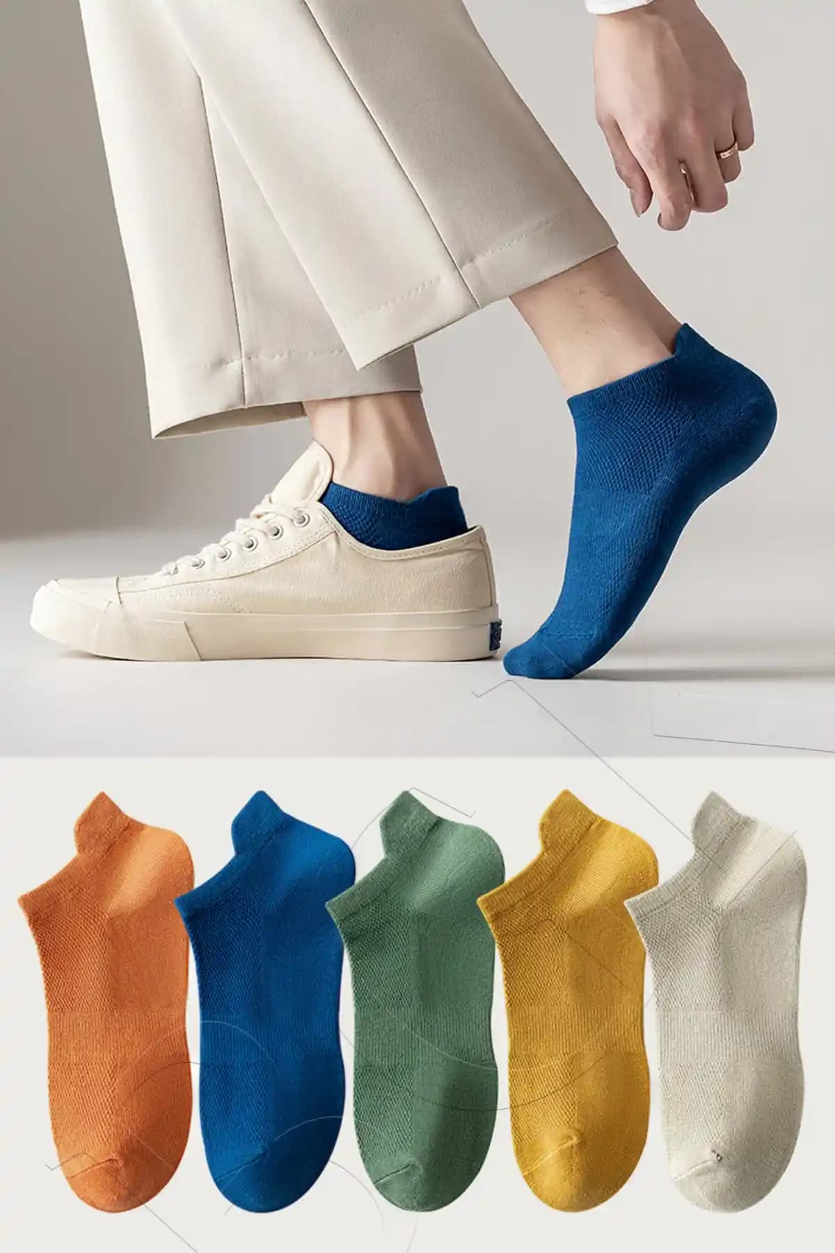 BGK Unisex Renkli Spor Patik 5'li Setleri ile Günlük Rahatlık ve Şıklık Sağlar