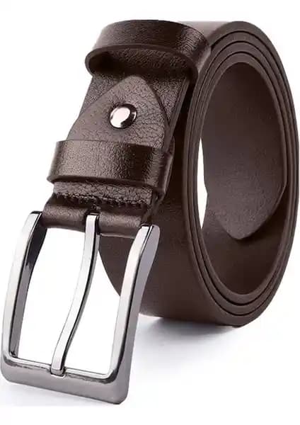 Bosskan Hakiki Deri Kot Kumaş Kanvas Pantolona Uyumlu Erkek Kemerleri