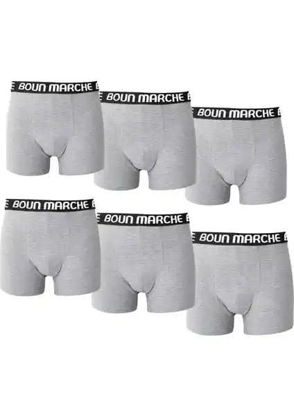 Boun Marche Erkek Boxer Likralı Premium 6'lı Paket: Konfor ve Şıklık Bir Arada