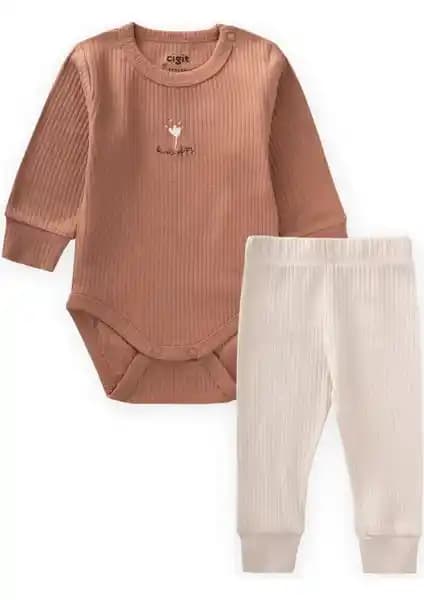 Cigit Nakışlı Mevsimlik Bebek Zıbın Takımı 0-3 Yaş Konfor ve Şıklık Sunar