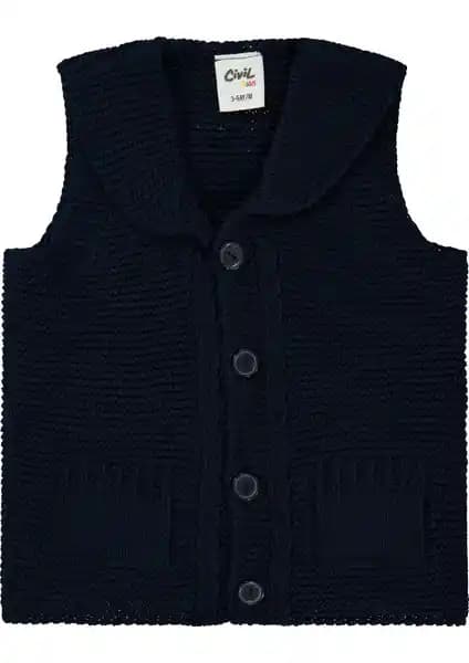 Civil Baby Erkek Bebek Triko Yelek 3-18 Ay Lacivert Konfor ve Şıklık Sunan Bebek Giyim Ürünü